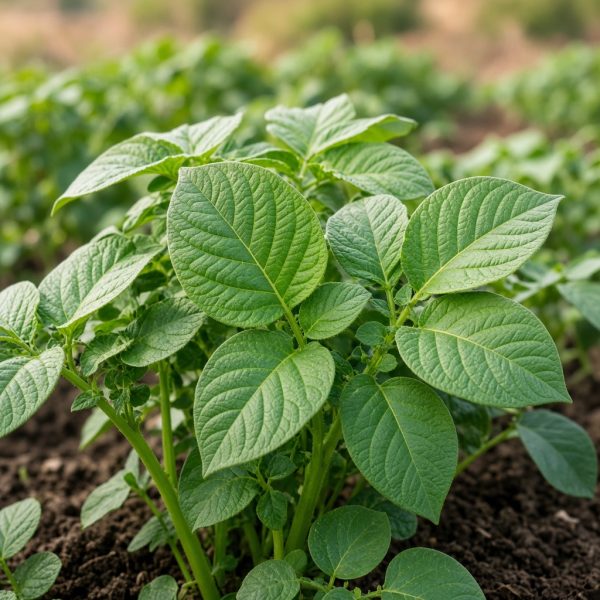 Illustrative image: healthy potato plants in a field
